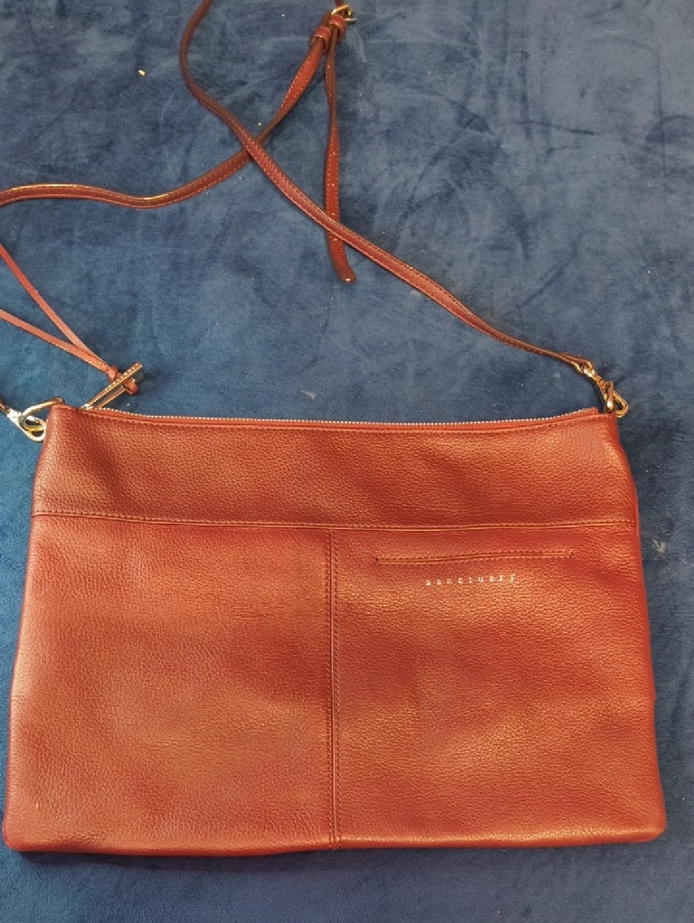 Sanctuary Rust Brown Pebbled Leather Crossbody